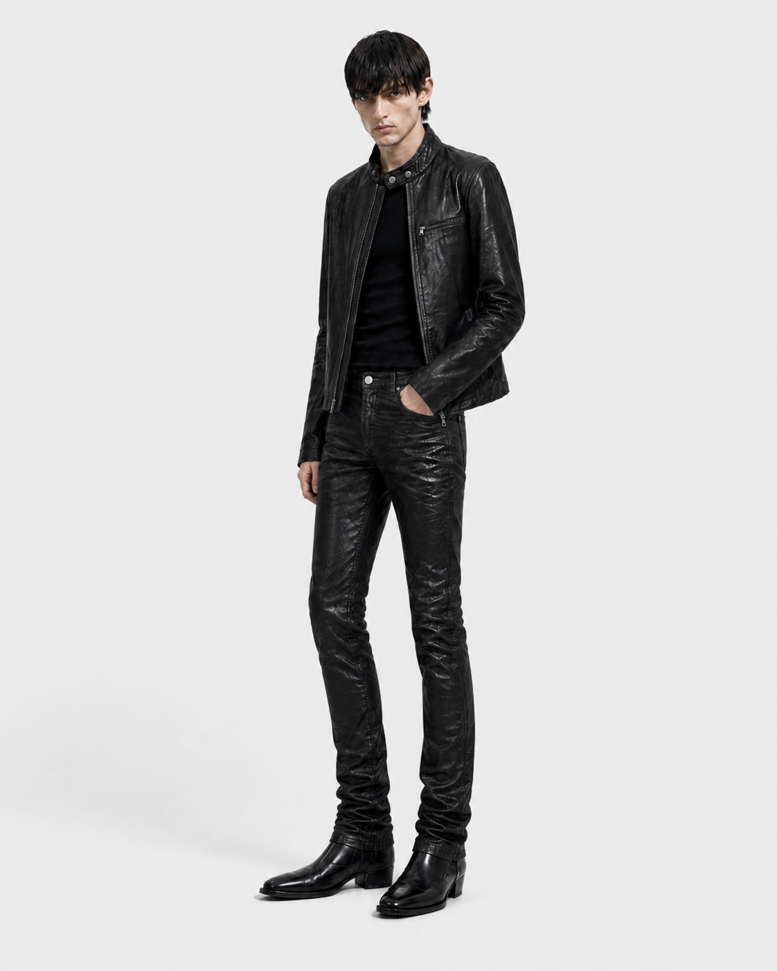 Riven Waxed Slim Denim Jeans