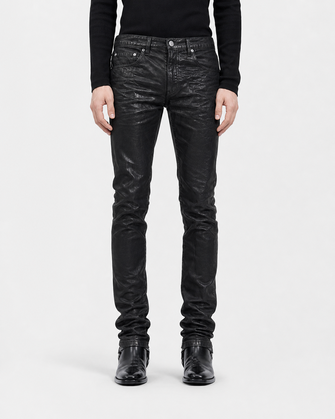 Riven Waxed Slim Denim Jeans