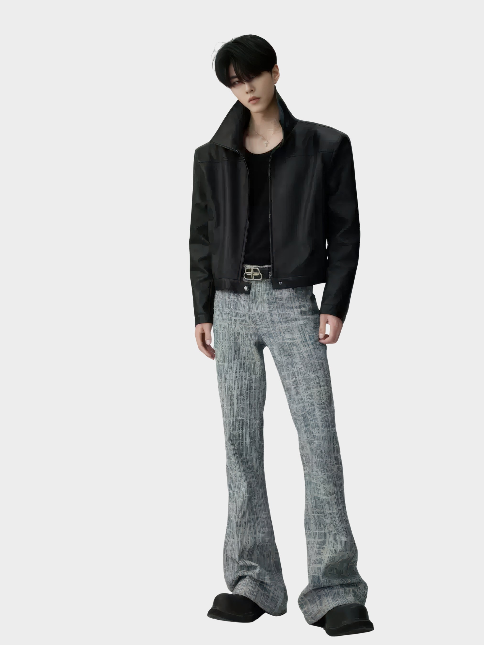 Riven leather jacket