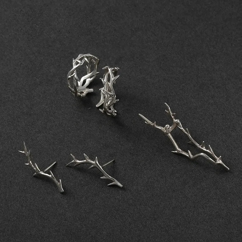 Adjustable Thorn Ring - Gothic Silver Statement Jewelry